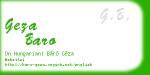 geza baro business card