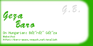 geza baro business card